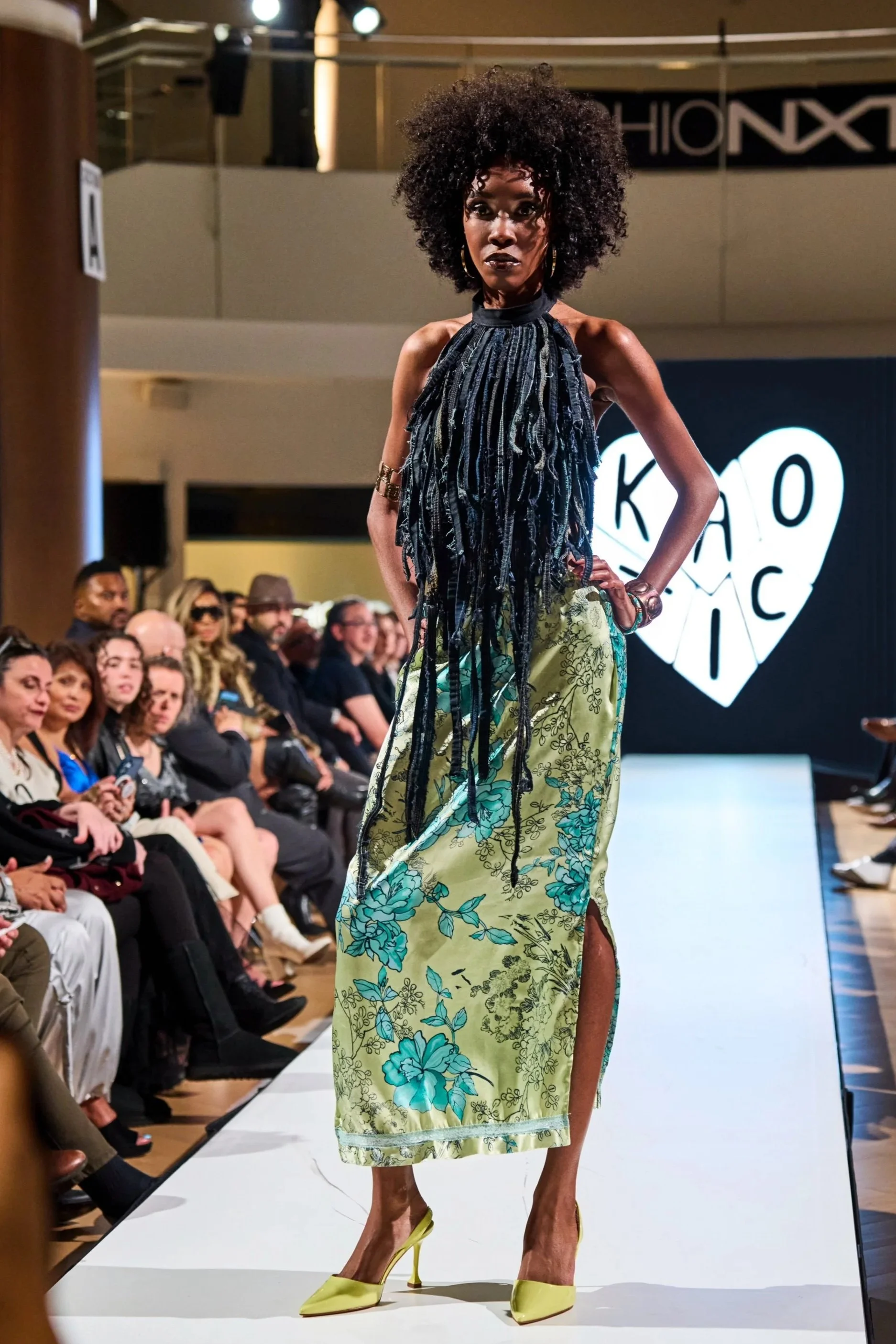 Denim fringe halter top