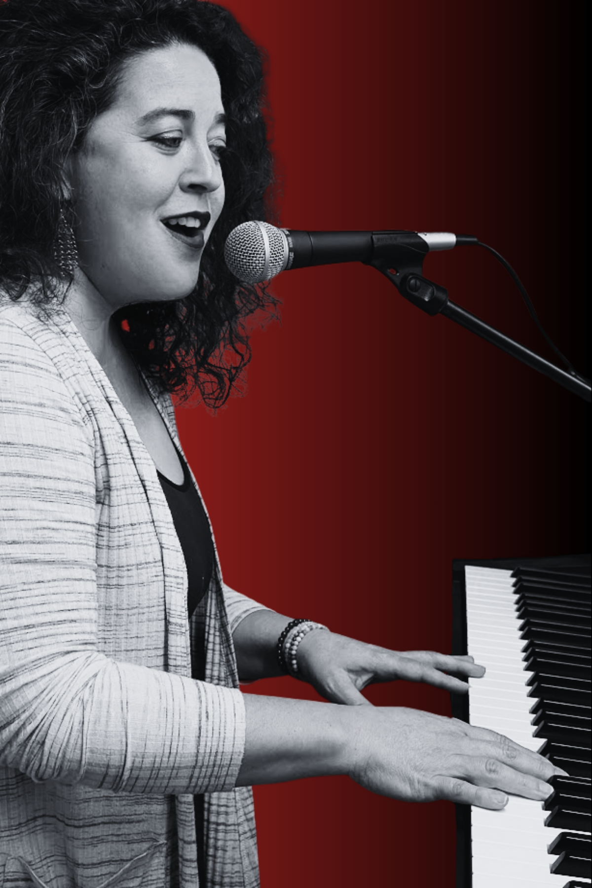 Brie Johnston of Vermont Band Four Kicks. Upbeat fun music for parties, events, weddings, and other venues. Fun dance music for all ages.