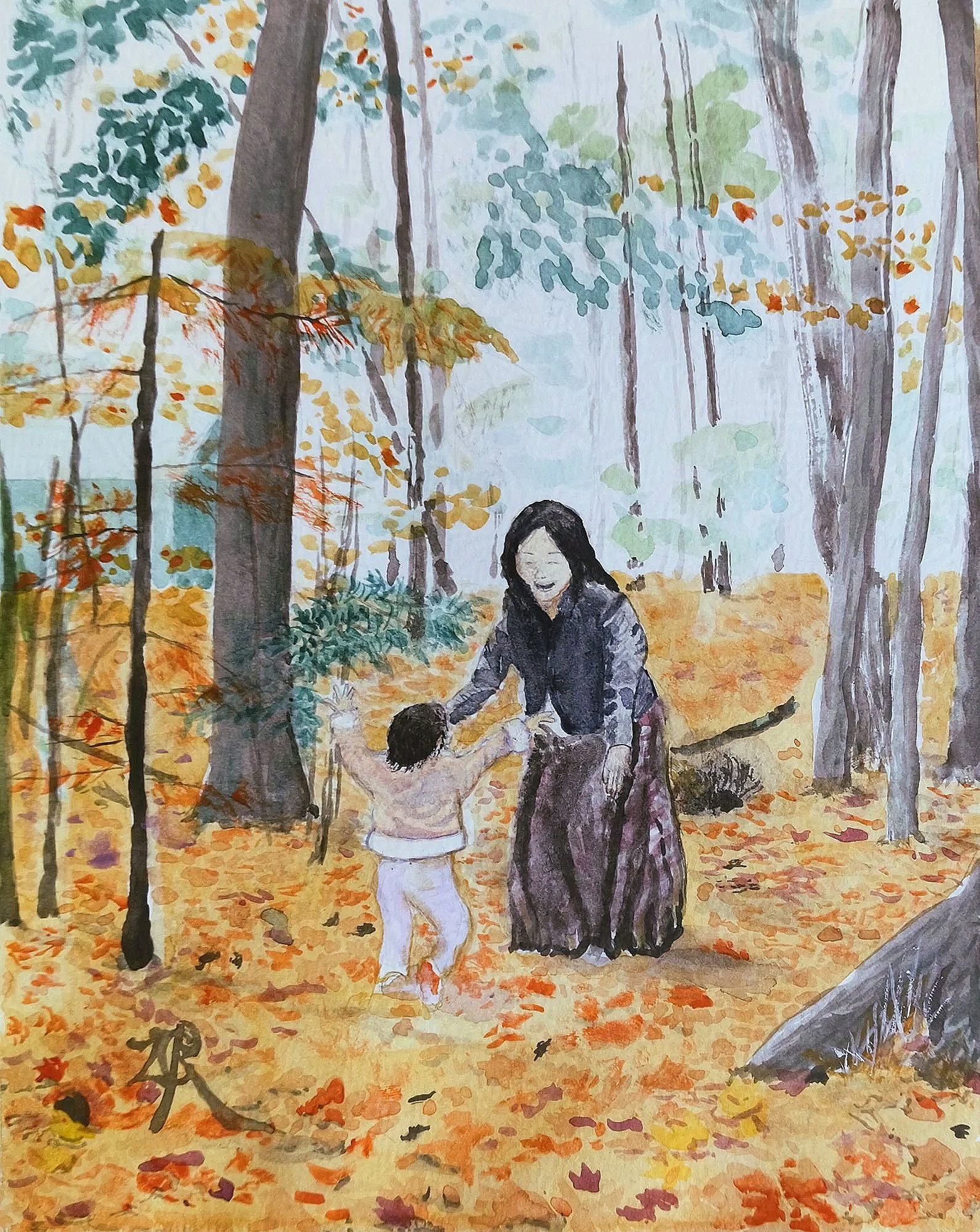 Autumn Embrace; Watercolour on paper; 8*10 inches; 2025