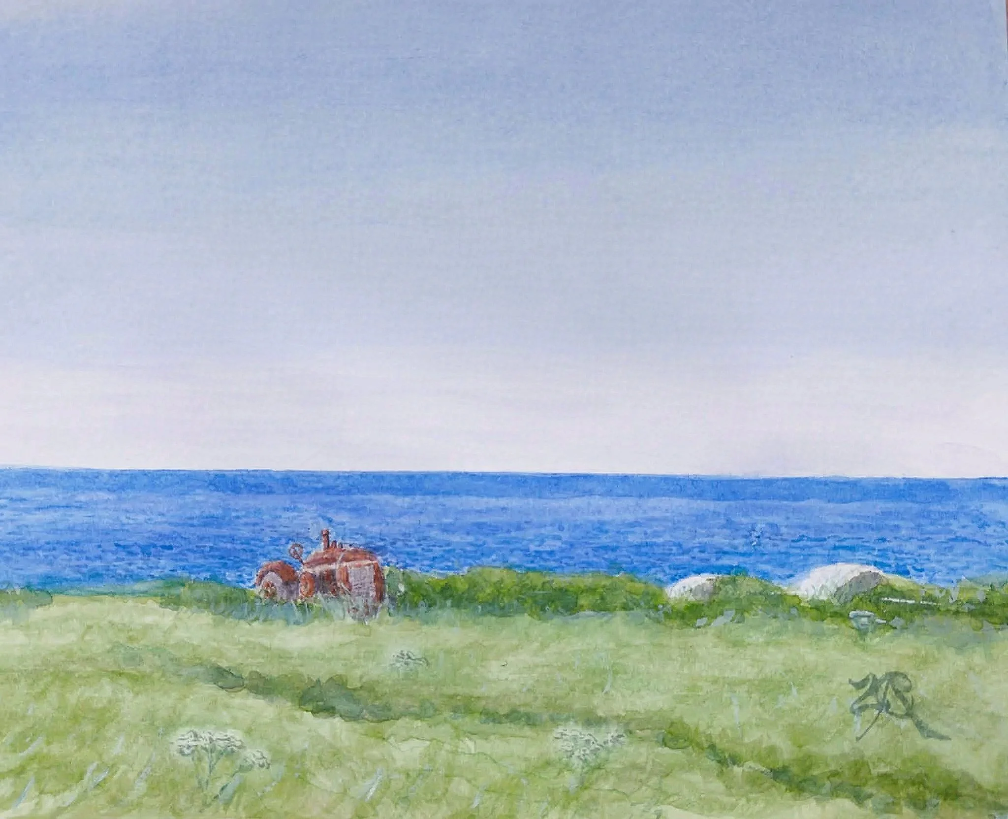 Blue, Green, and Rust; Watercolour on paper; 8*10 inches; 2026