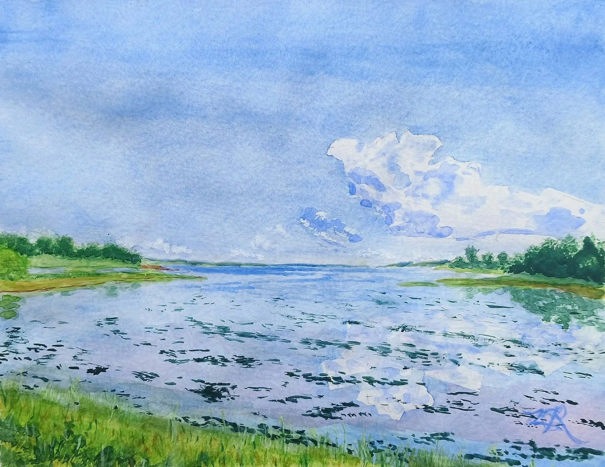 From Creek to Sea; Watercolour on paper; 8*10 inches; 2025