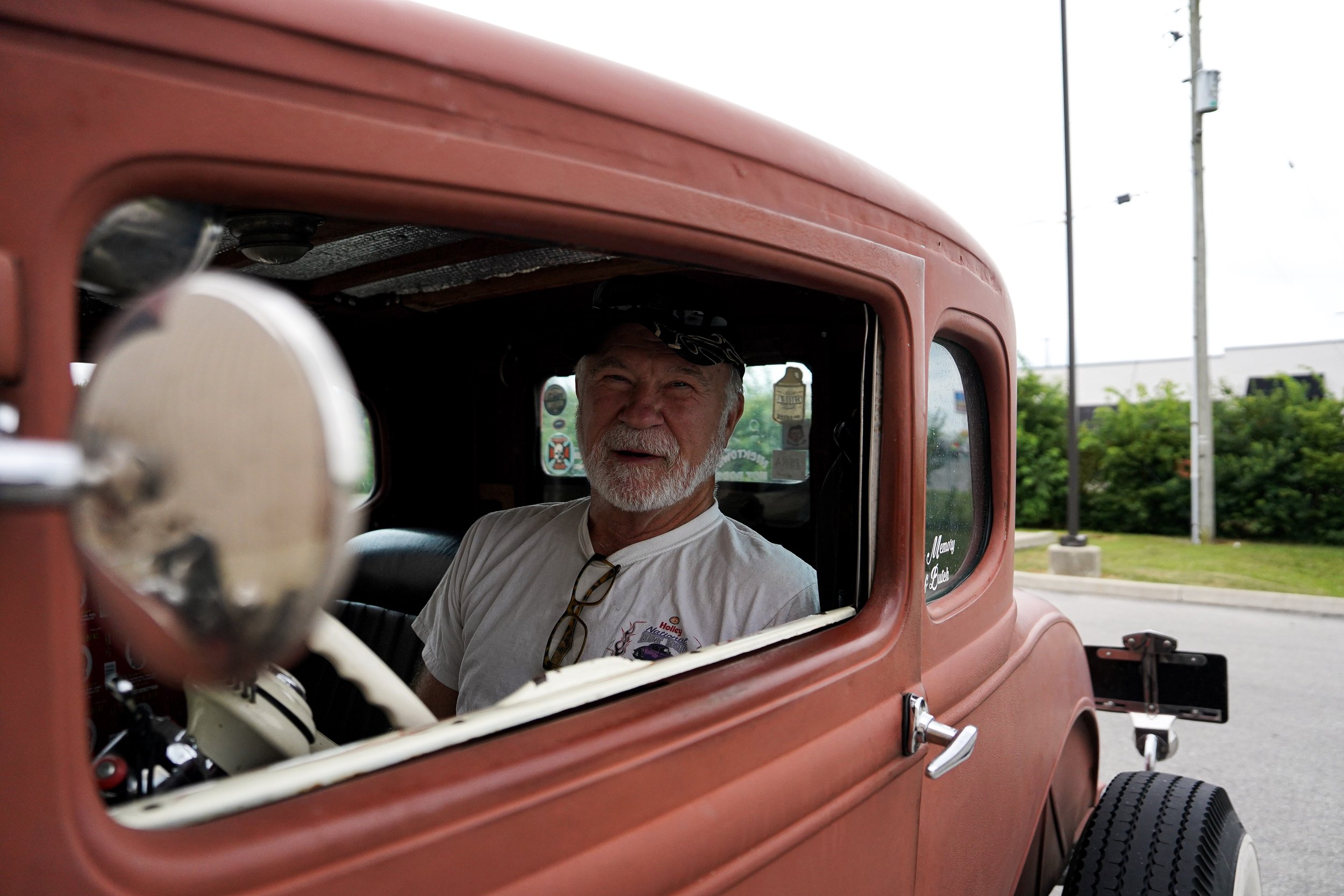 Harbor Freight - Man and his hot rod - 2025 Marion, Indiana. 