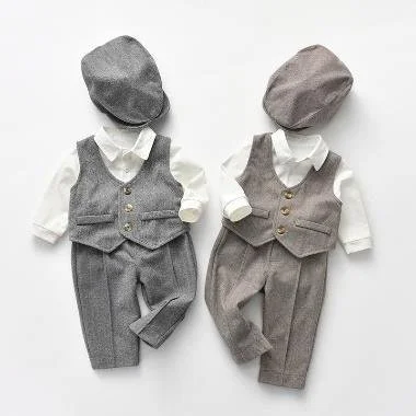 Imani & Eian LLC: Boys Cotton Suit - 4 Pcs