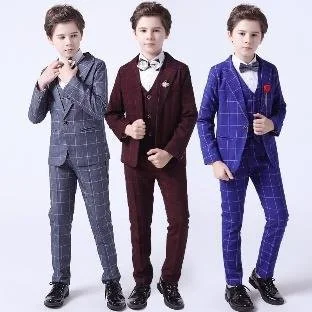 Imani & Eian LLC: Boys Cotton Suit - 3 Pcs