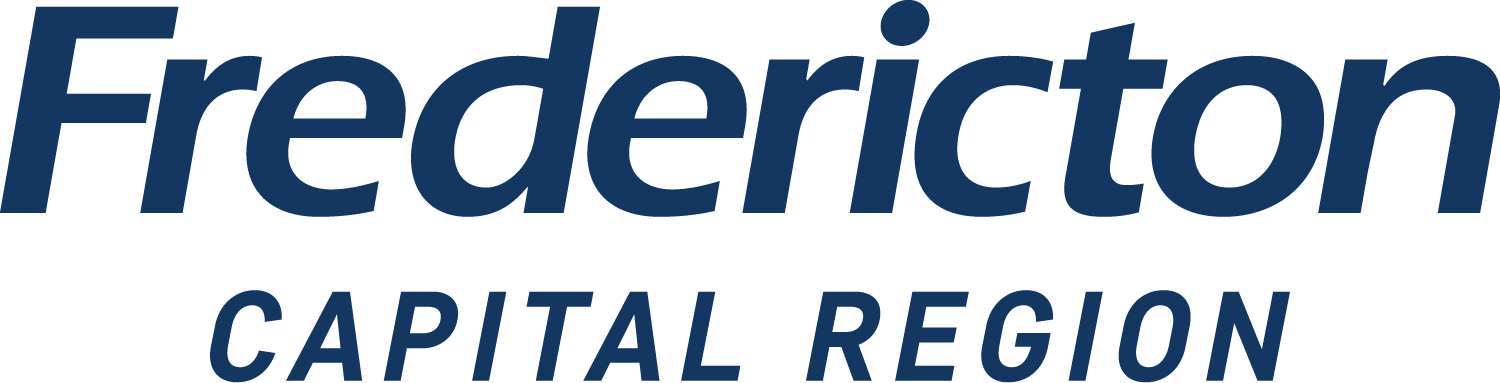 Fredericton Capital Region logo with bold blue text on a transparent background