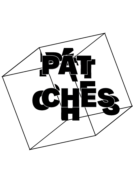 Tekstissä lukee 'PATCHES' mustalla taustalla.