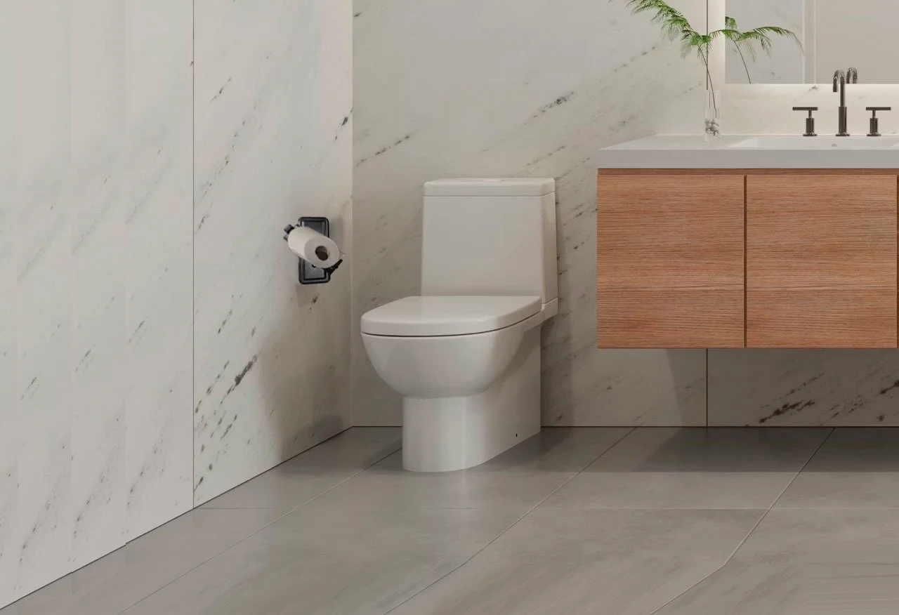 Modern restroom with Roll-Twist holder installed