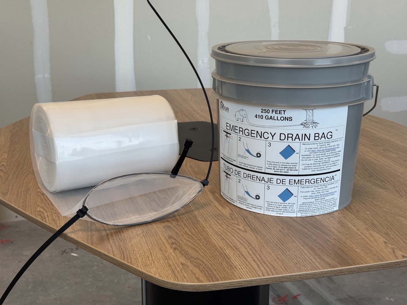 Emergency Drain Bag - 250 Feet