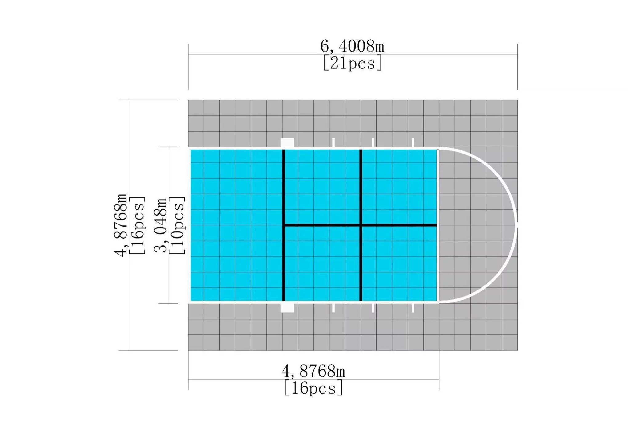 EZ Courts & Flooring – Custom Basketball & Four Square Court | 6.4m x 4.8m