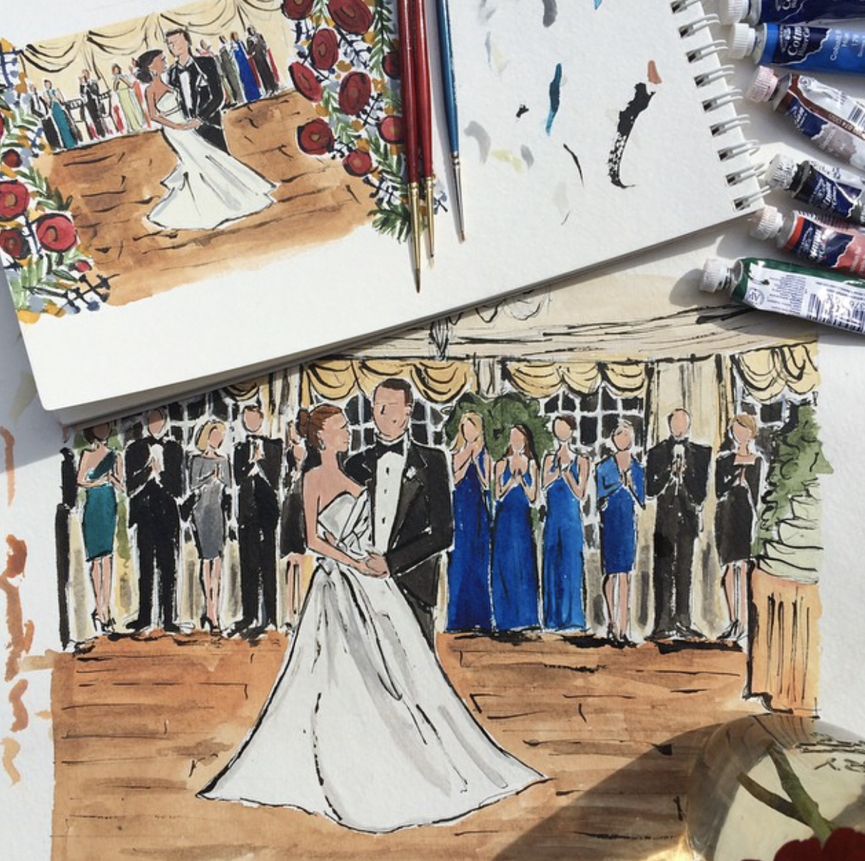  My first commission- a wedding gift for my friend and then co-worker, Kathryn, to give to her sister. From 2014 through 2017, most of my commissioned artwork was for weddings/wedding gifts 