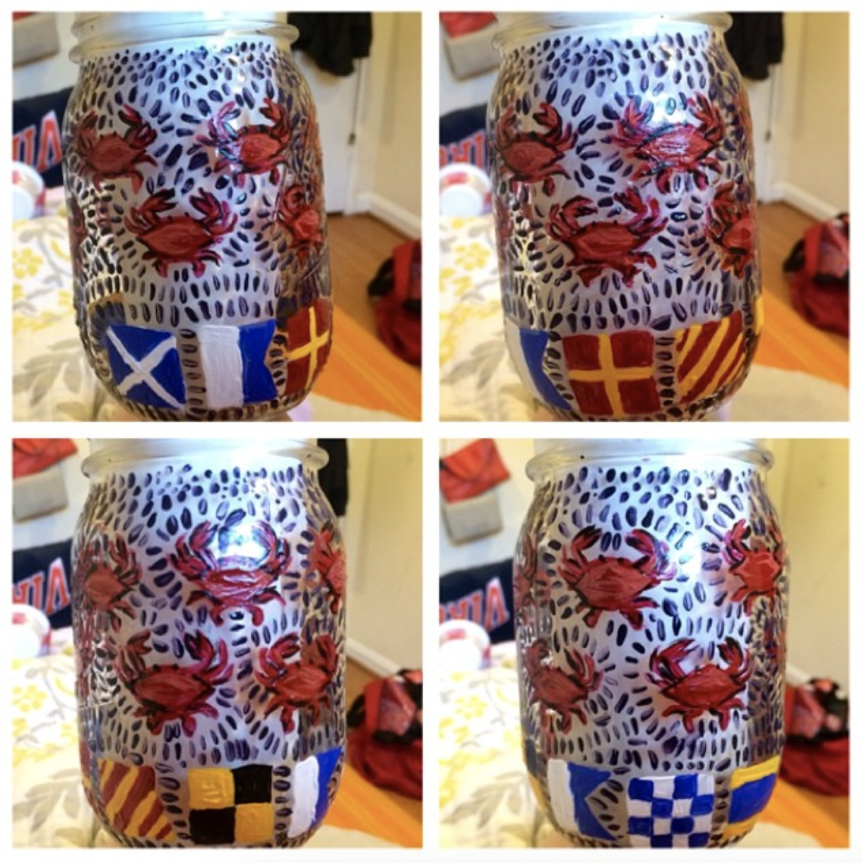  A painted mason jar- the first item I listed in my shop (it never sold, but I did hold onto it) 