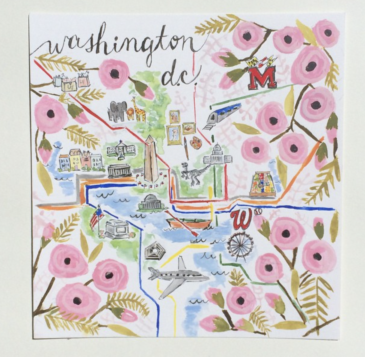  One of the first “prints” I made- an illustrated metro map of DC 