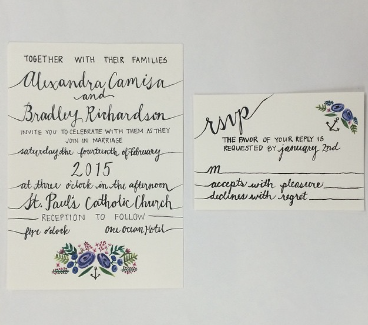  My first wedding invitation design for my friend Alli’s wedding- I learned a lot about the printing process through working with her on these 