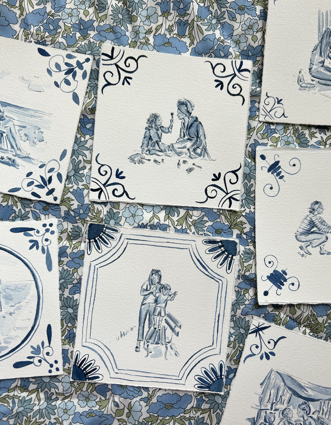  A flatlay of a few pieces from my favorite (ongoing!) series, “Modern Motherhood.” 