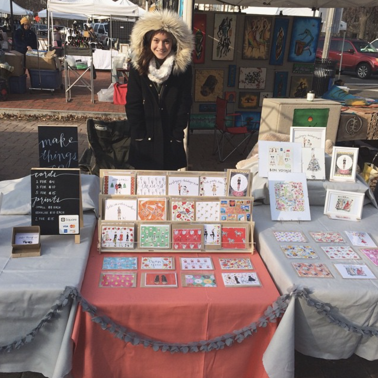  December 2014- selling at Eastern Market in DC with my now-husband, Dylan 