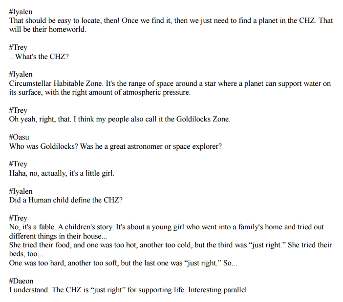 The Star Legation CHZ dialogue humor