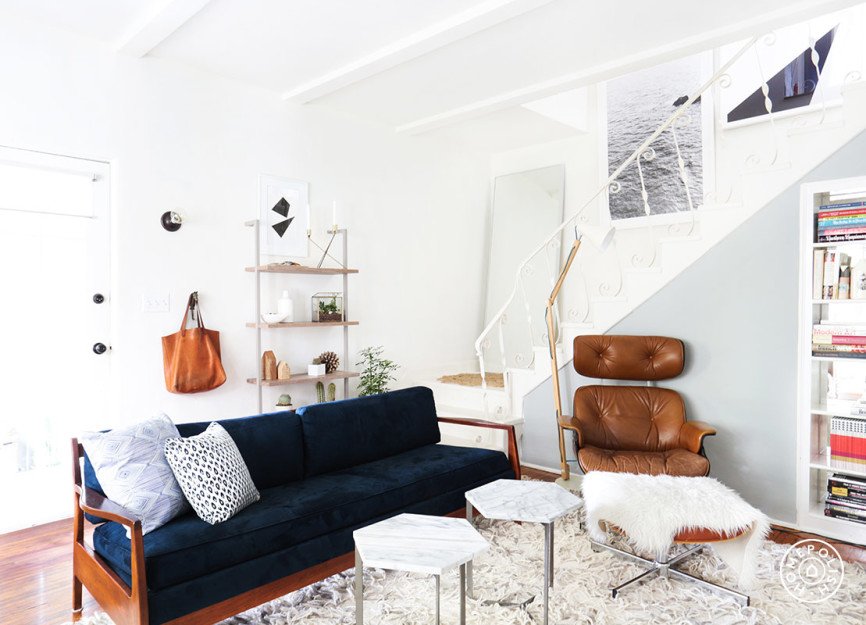 living room design in silverlake, ca by talia laconi
