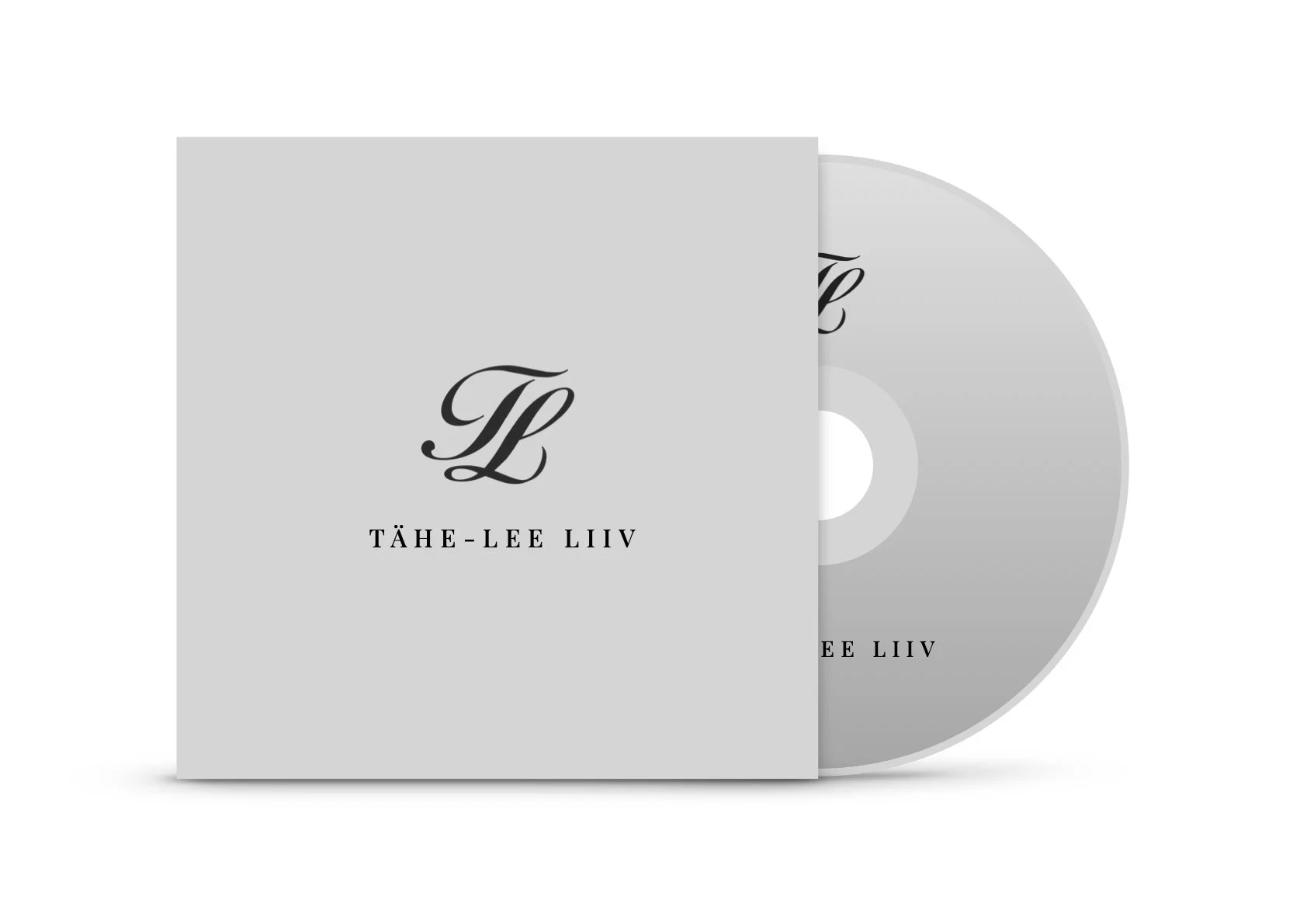 CD case with cover art displaying a grey background, a stylized 'TL' logo, and the name 'Tähé-Lee Liv' in black text.