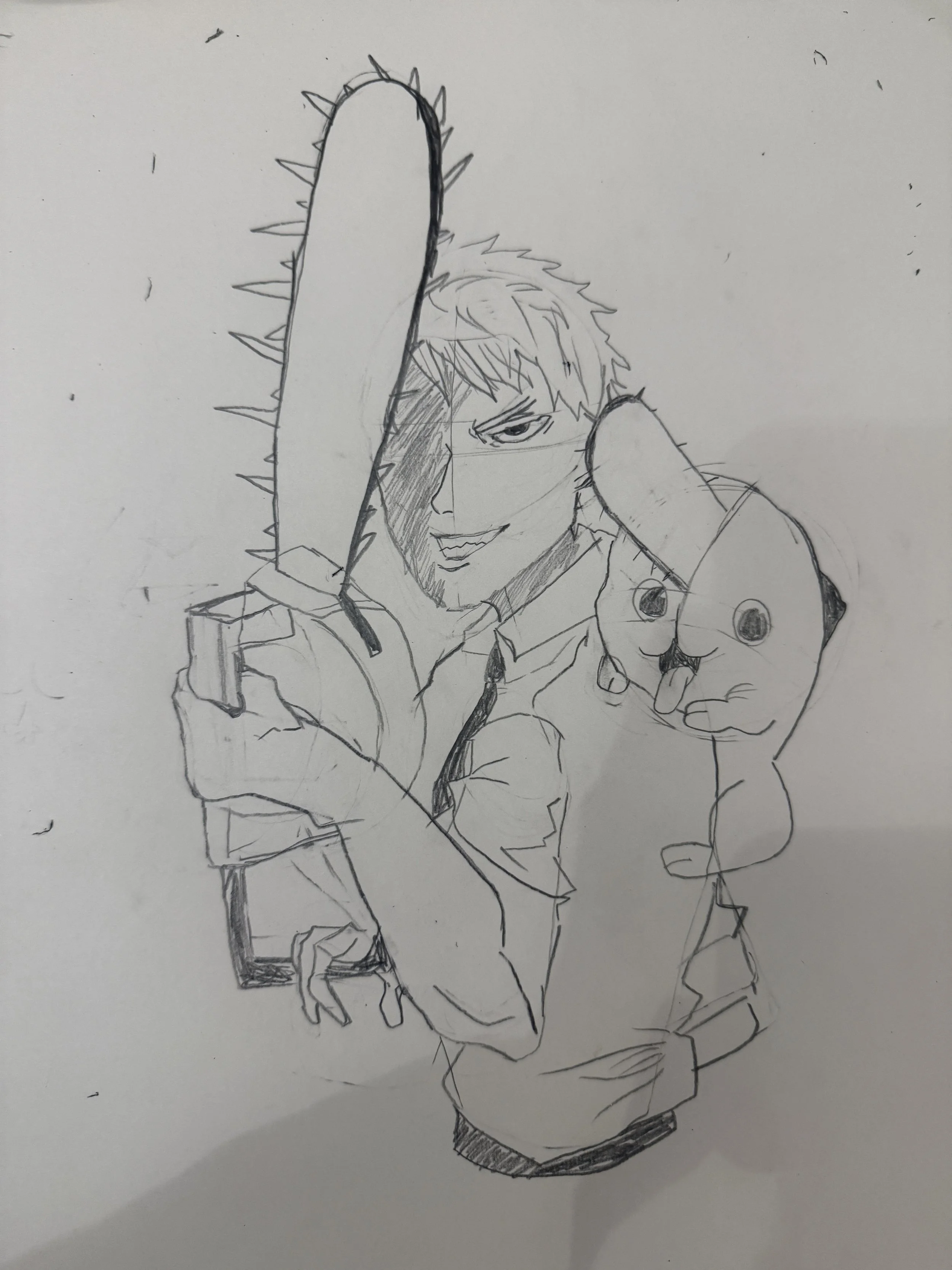 Fanart of Denji from the anime and manga Chainsaw Man