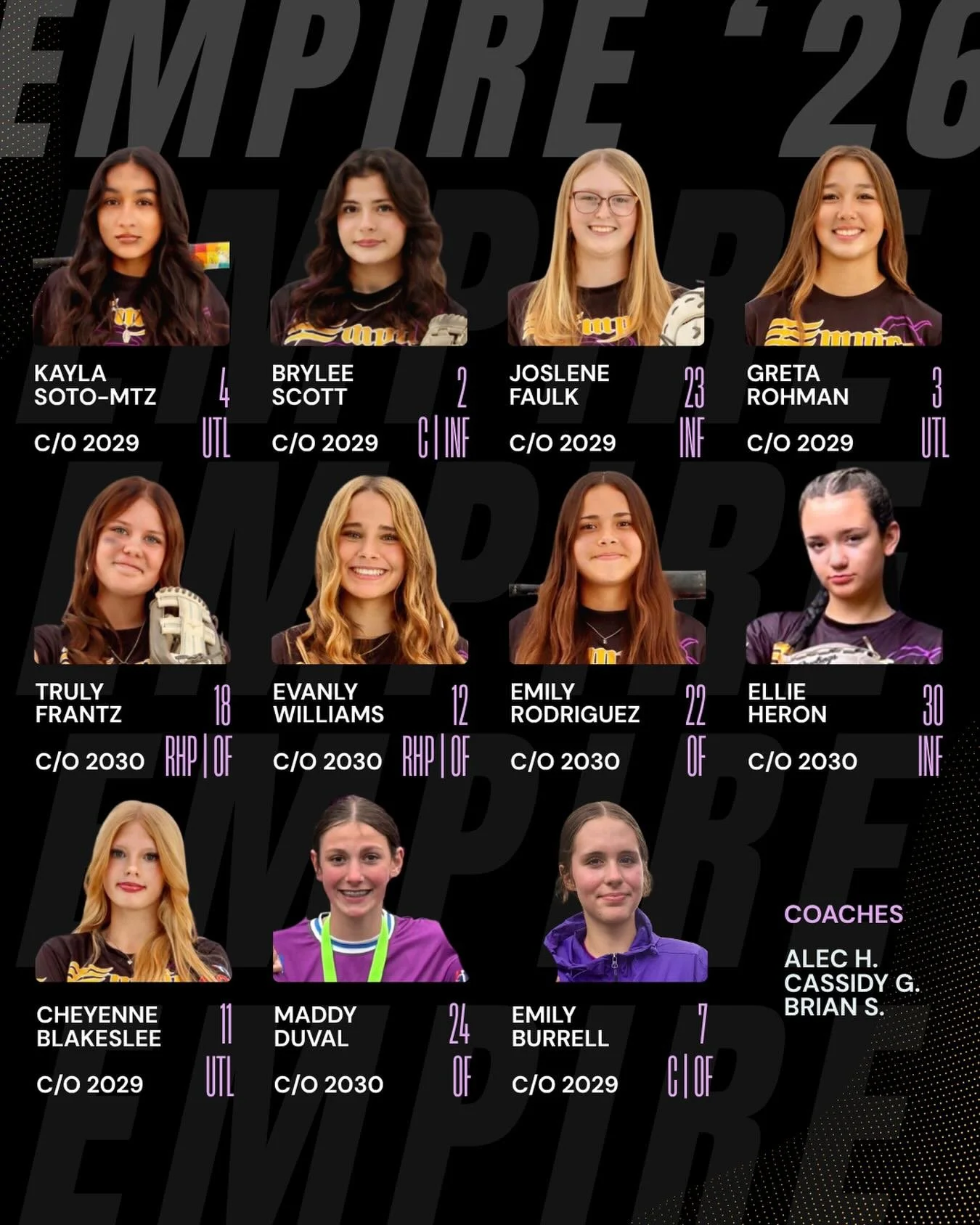 REINTRODUCING EMPIRE 2026 😈

We&rsquo;ve made great additions to round out our roster.
We can&rsquo;t wait to see what the year has in store for these athletes! 

Welcome to the Empire! 👑