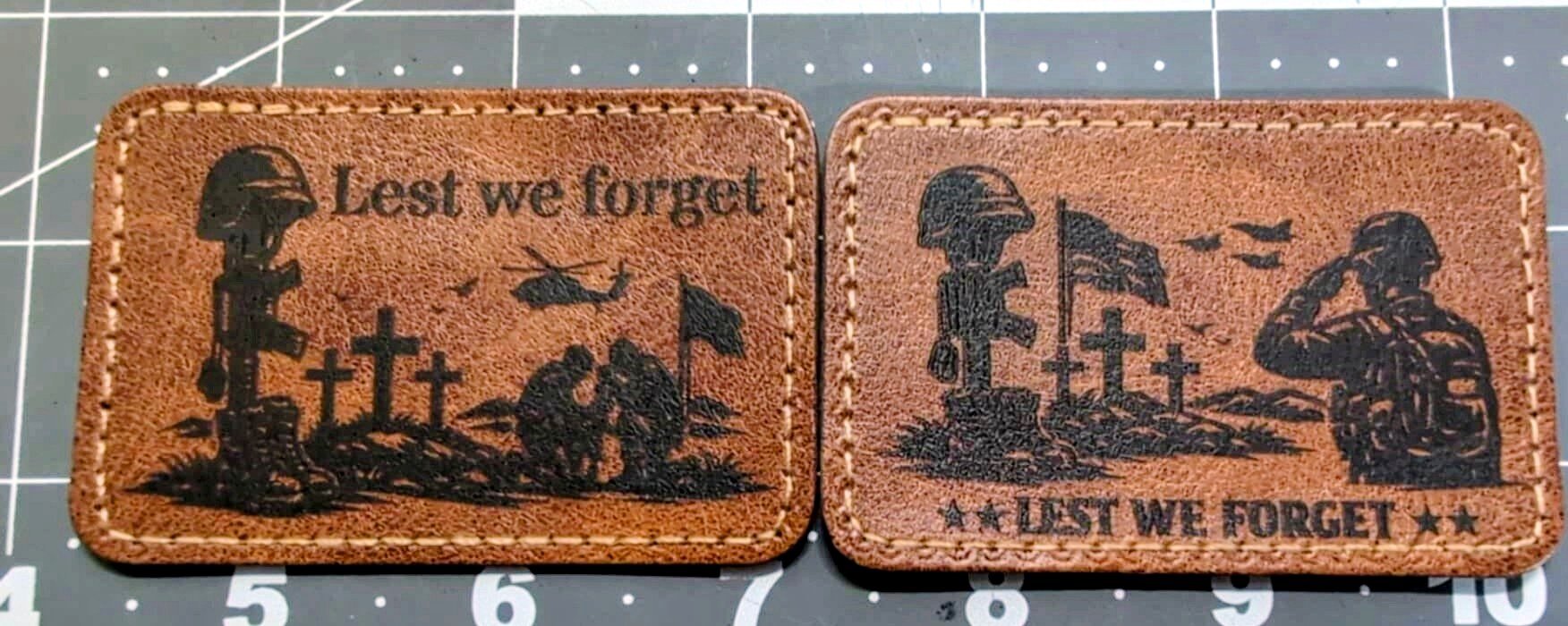 Lest We Forget remembrance patches