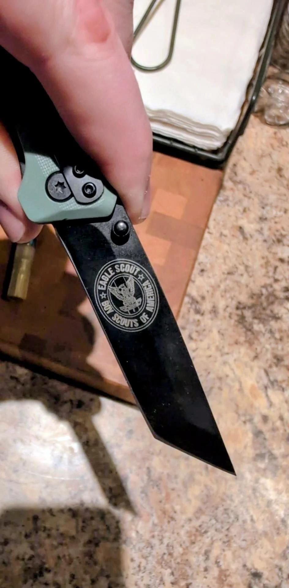 Engraved Eagle Scout commemorative knife