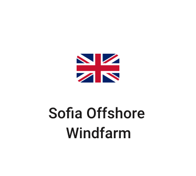 British flag above the text 'Sofia Offshore Windfarm'.