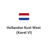 Flag of the Netherlands with the text 'Hollands Kust West (Kavel VI)'
