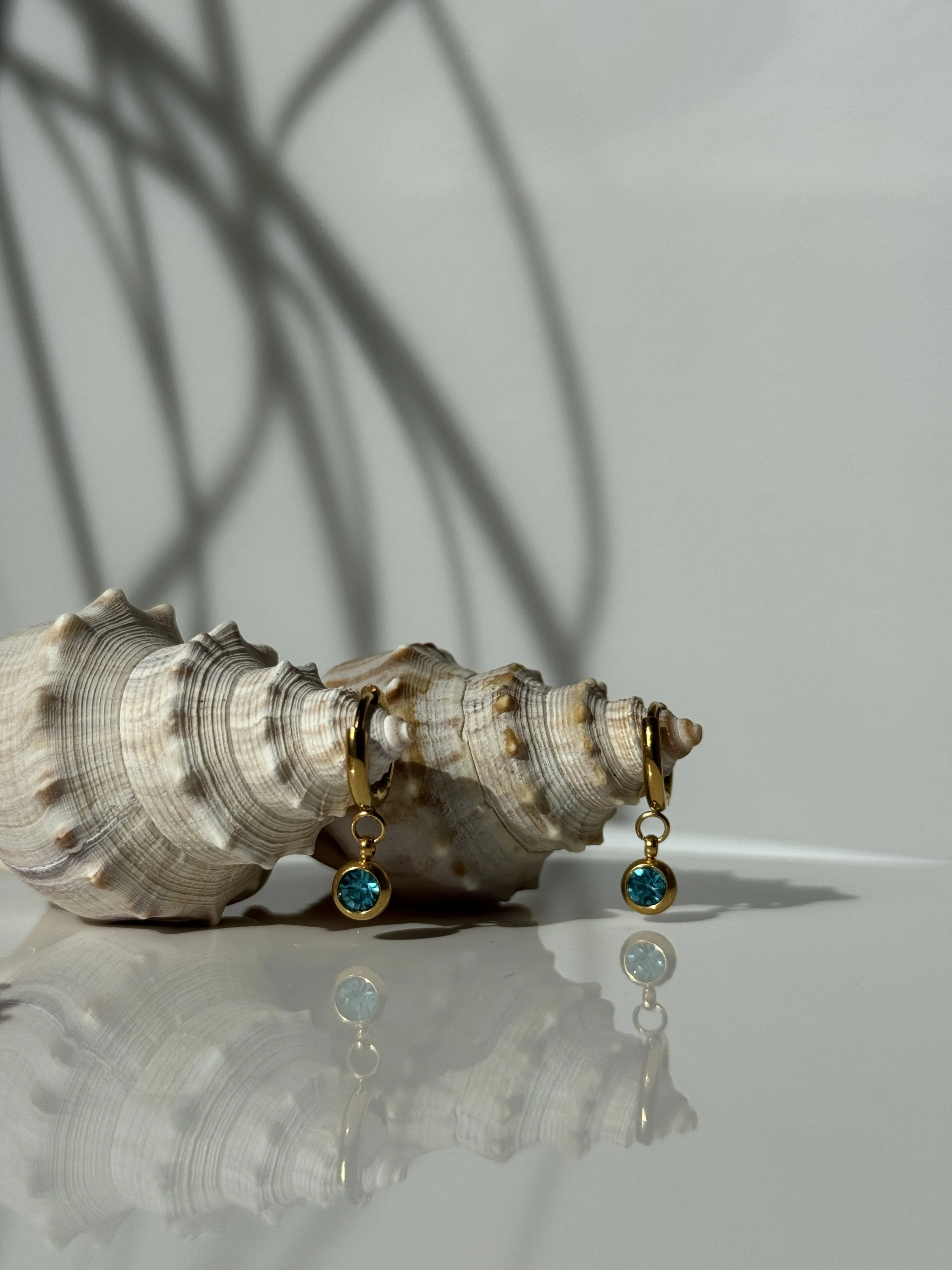 BLUE GEM HUGGIES - Waterproof Earrings