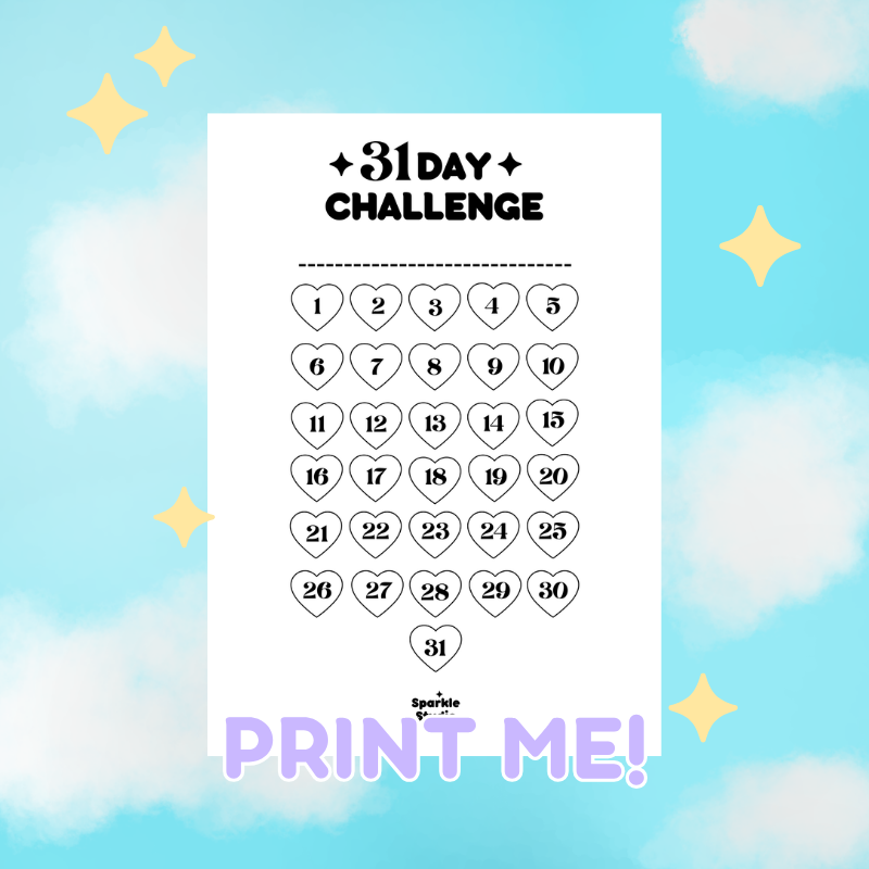 31 Day Challenge Tracker - Ink Friendly (Free Download)