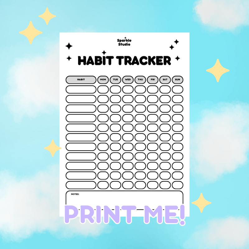 Weekly Habit Tracker - Ink Friendly (Free Download)
