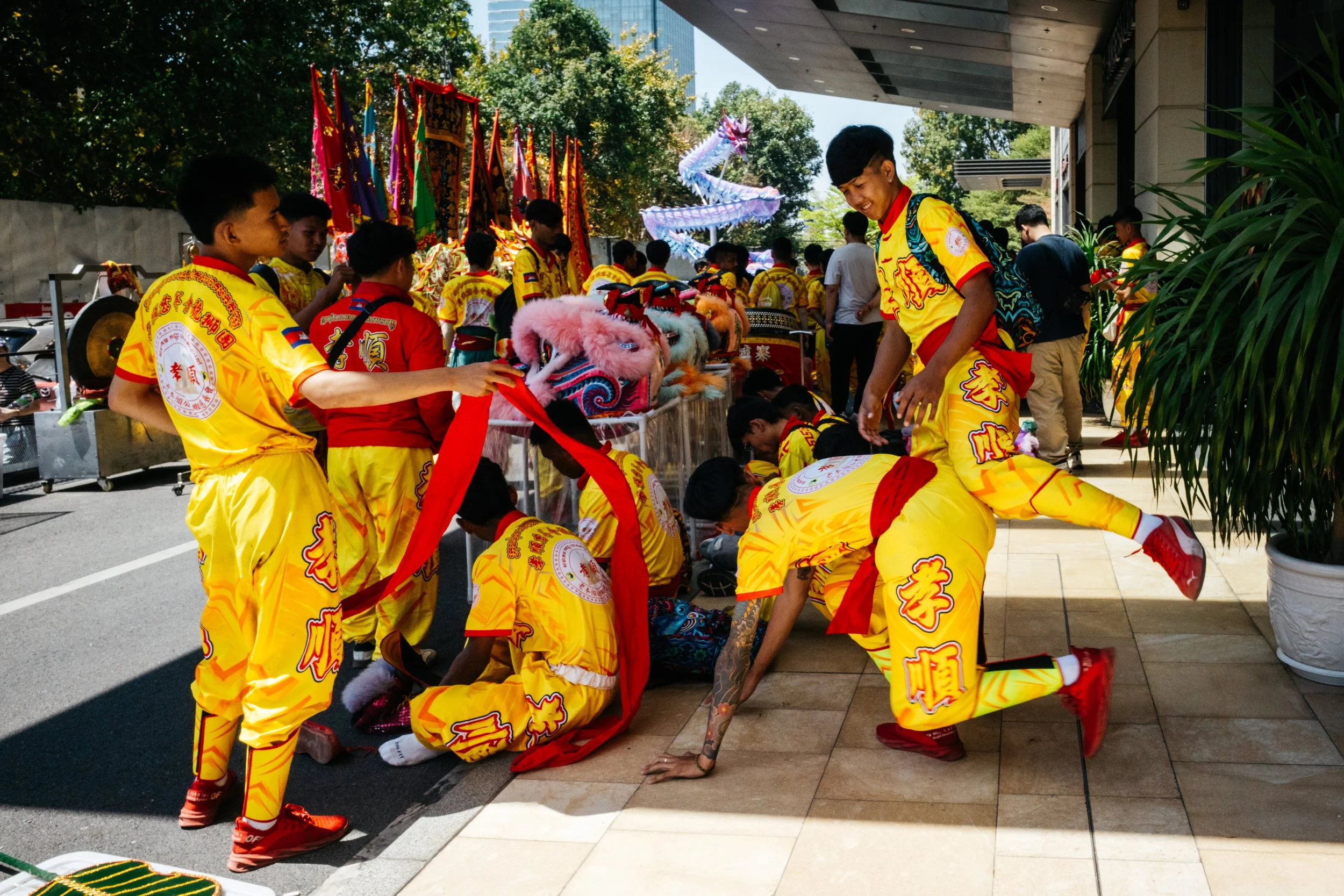 Lion dancers