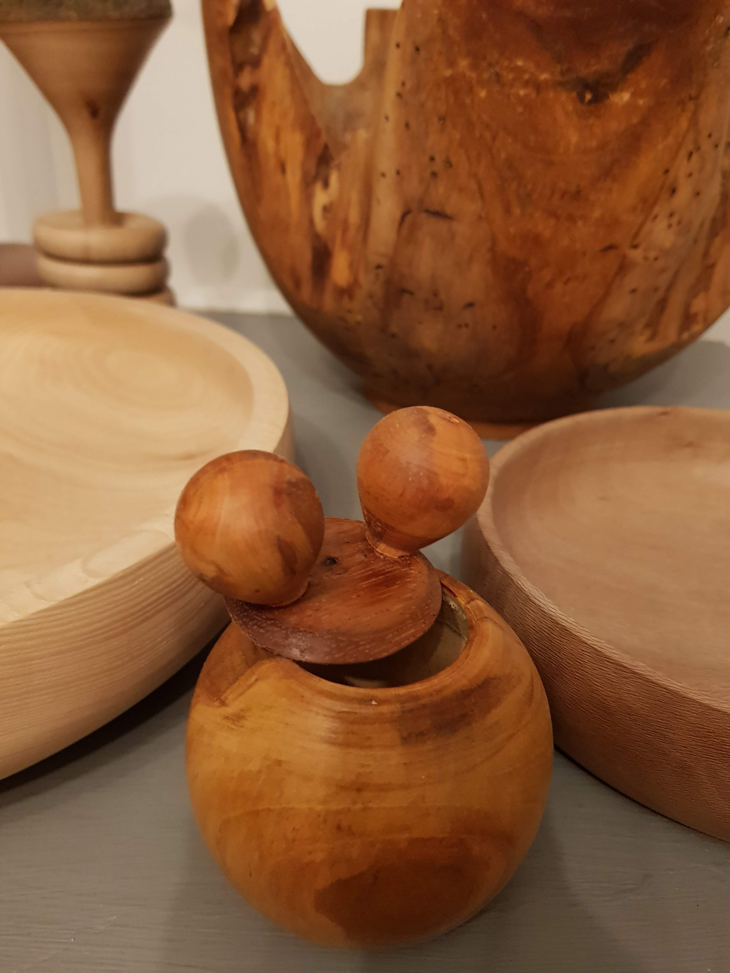 Wooden carved mickey mouse inspired jewellery box