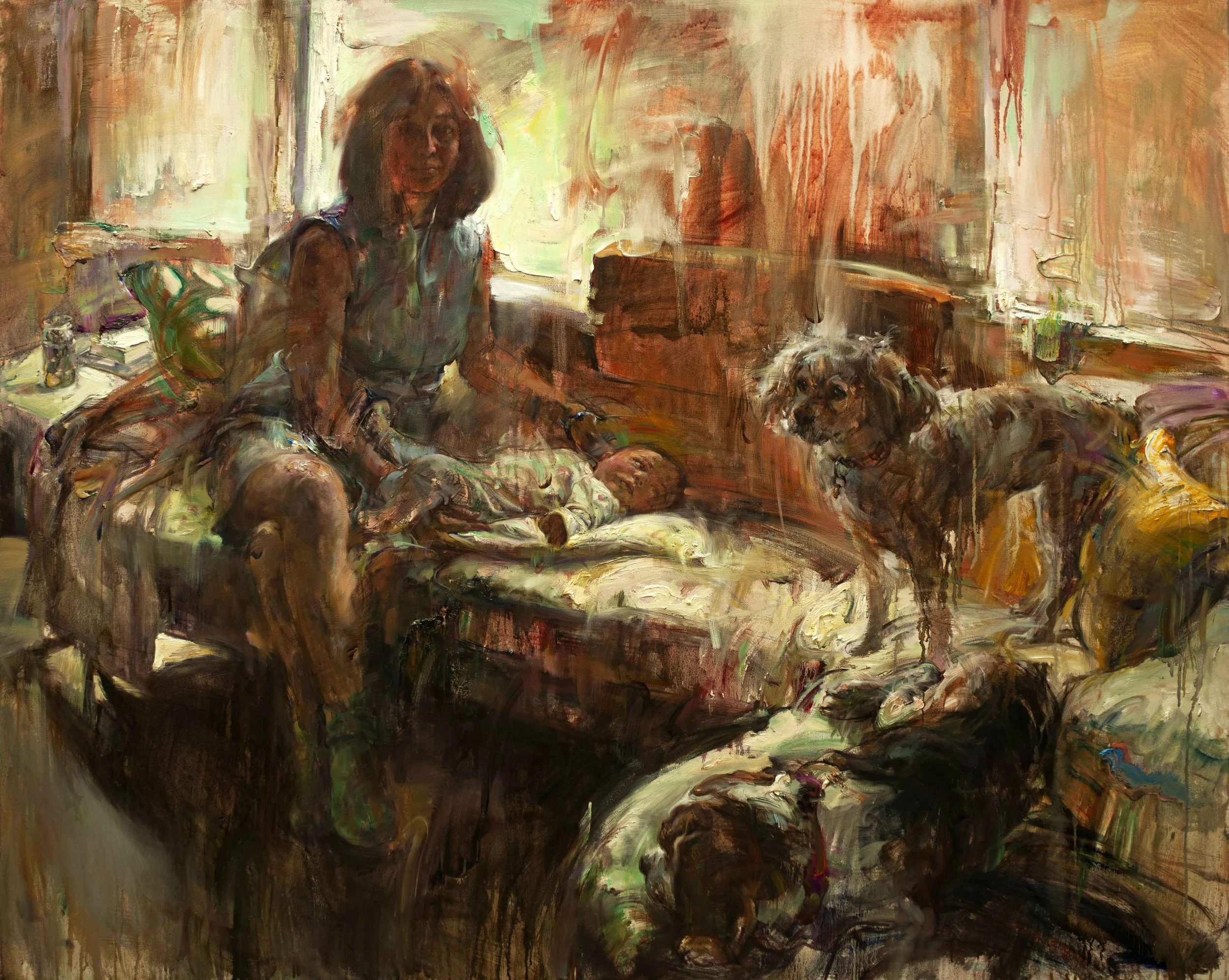 The Doorbell Ringing | Oil on Canvas | 60” x 48” | On Demand