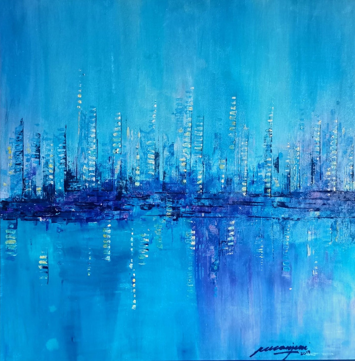 Colours 9 | Acrylic on Canvas | 70 x 70 cm | 700 USD