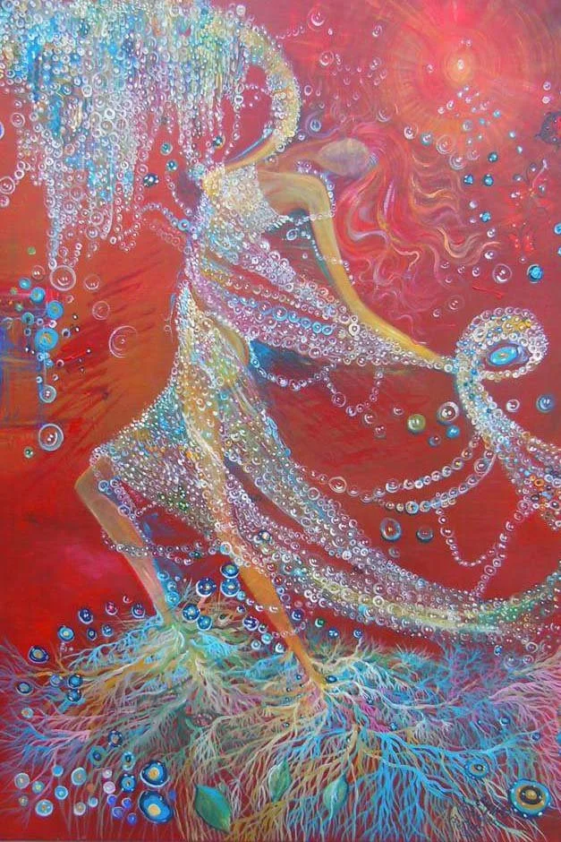 Cosmic Background in the Mystical Dance Energy | Acrylic on Canvas | 50 x 70 cm | 1900 USD