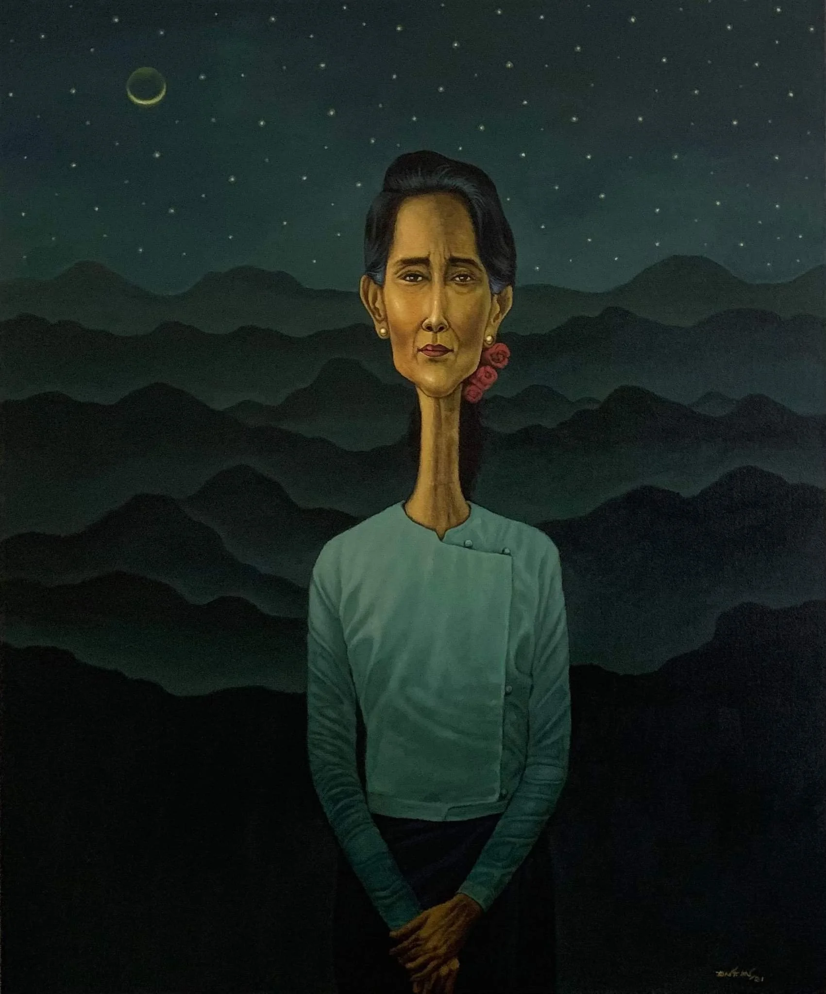 Letters From Burma | 30” x 36” | Acrylic on Canvas | 5000 USD