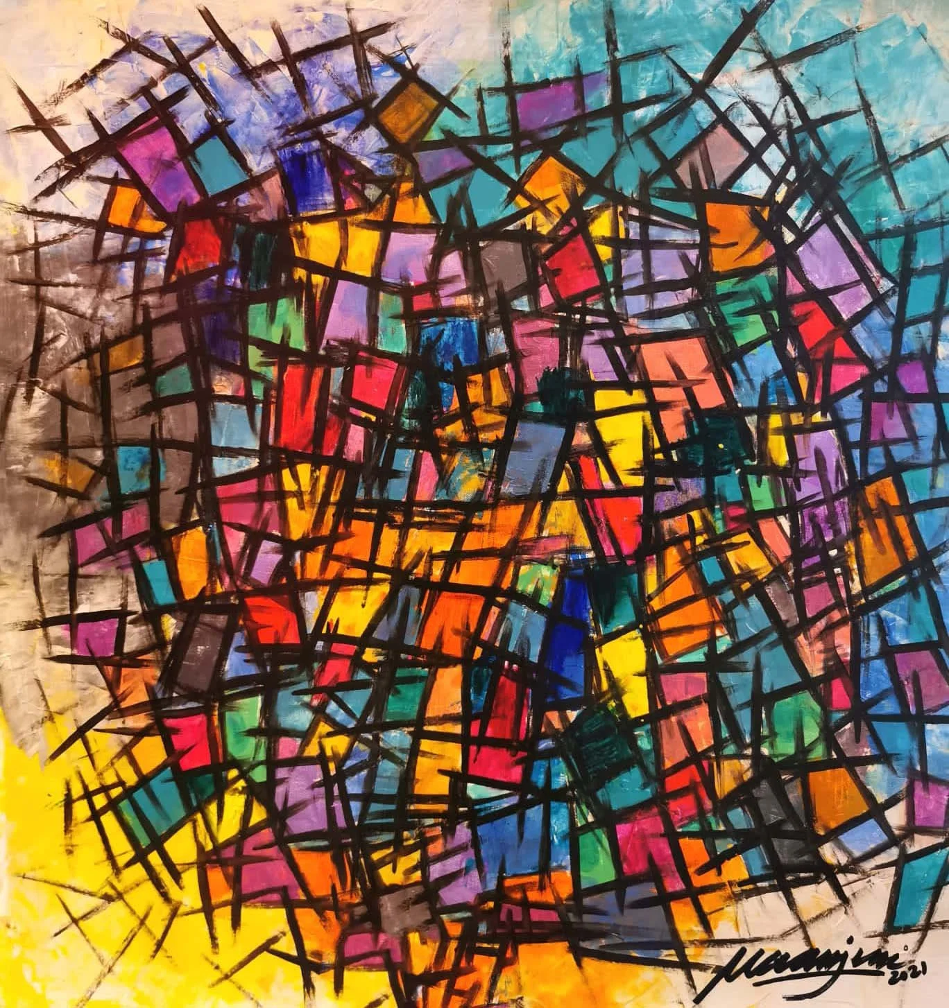 Colours 15 | Acrylic on Canvas | 81 x 81 cm | 700 USD