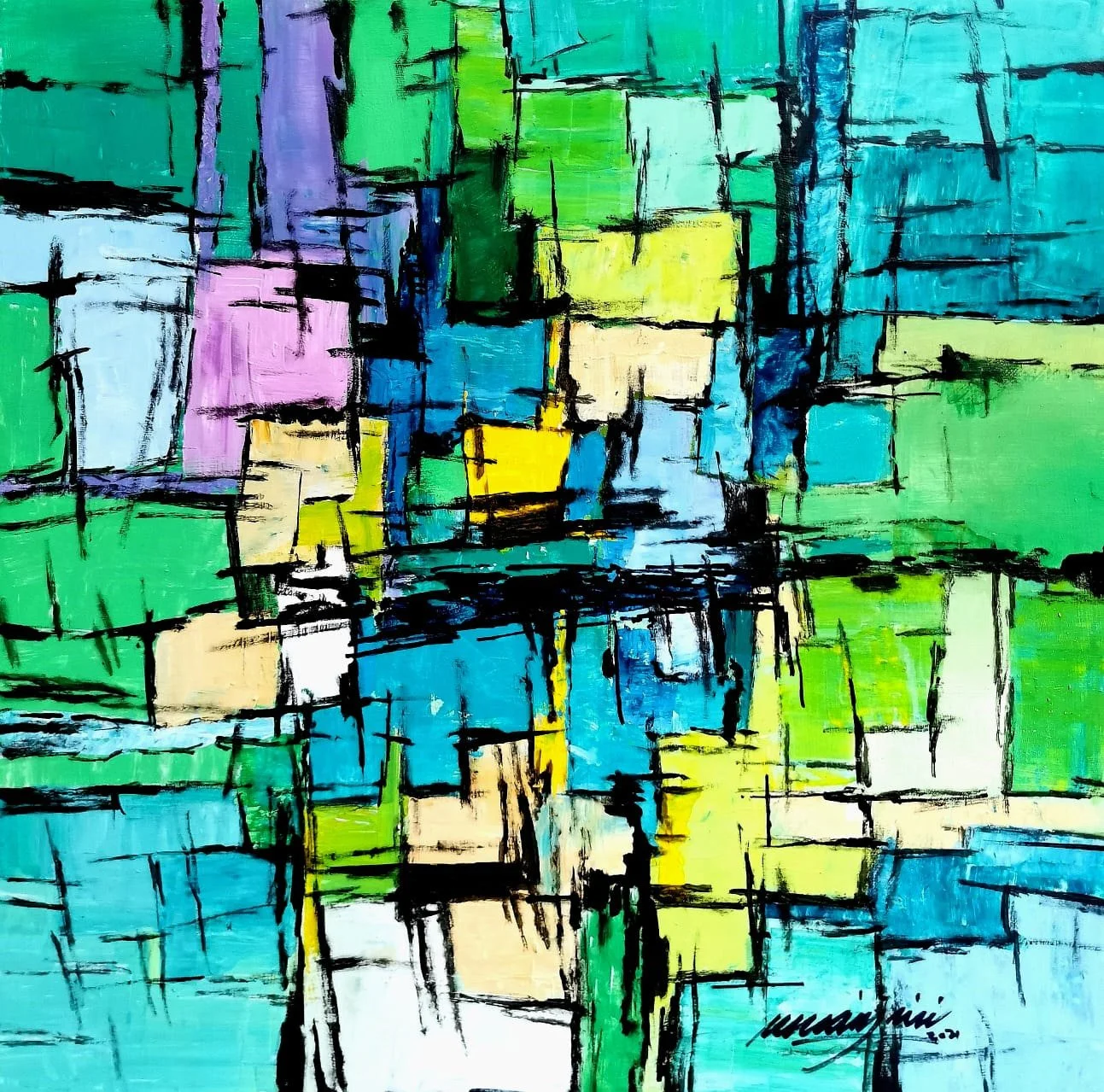 Colours 7 | Acrylic on Canvas | 70 x 70 cm | 700 USD