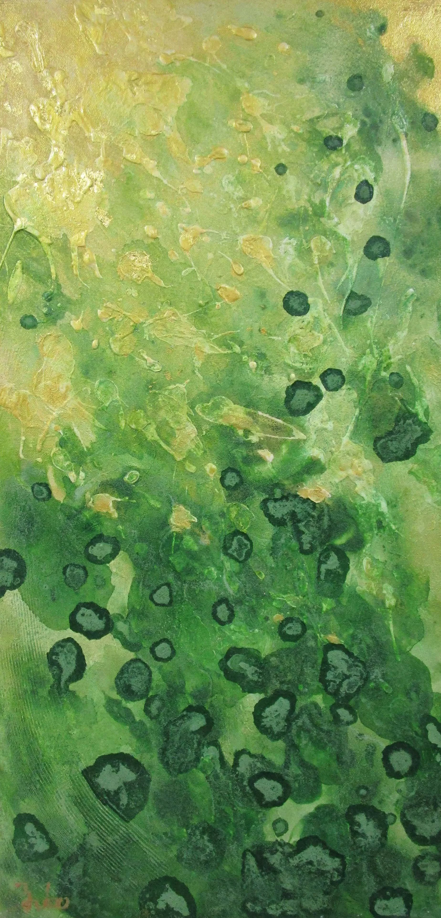 Green and Shine (O) | Acrylic on Canvas | 60 x 30 cm | 1,000 USD