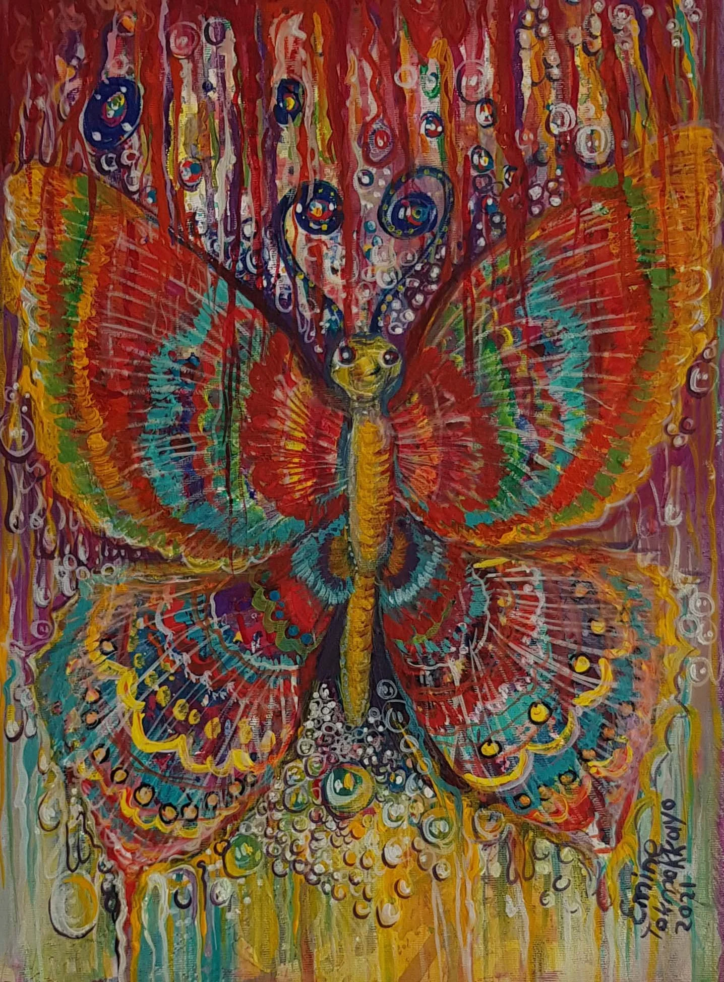 Colourful Butterfly | Acrylic on Canvas | 25 x 35 cm | 1000 USD 
