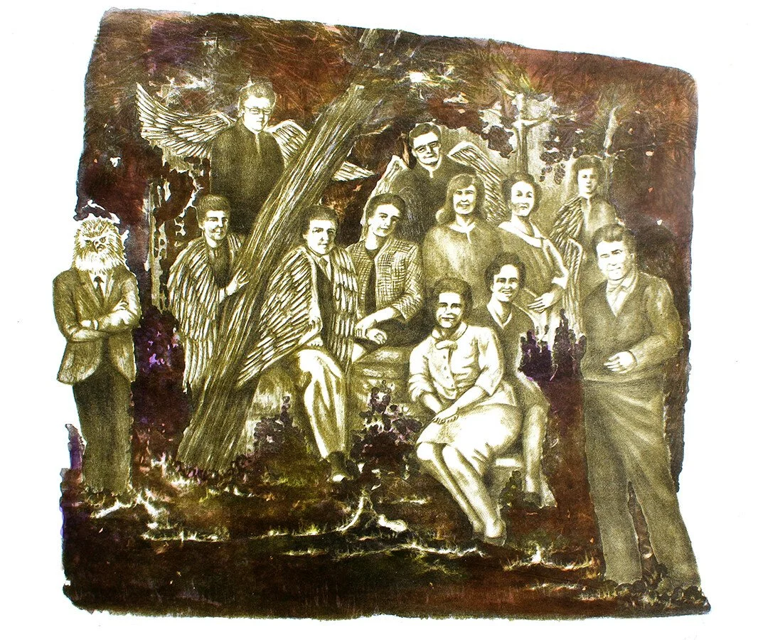 Meeting of Angels in the Forest  
| Lithography + Ink  
| 75 x 54 cm
