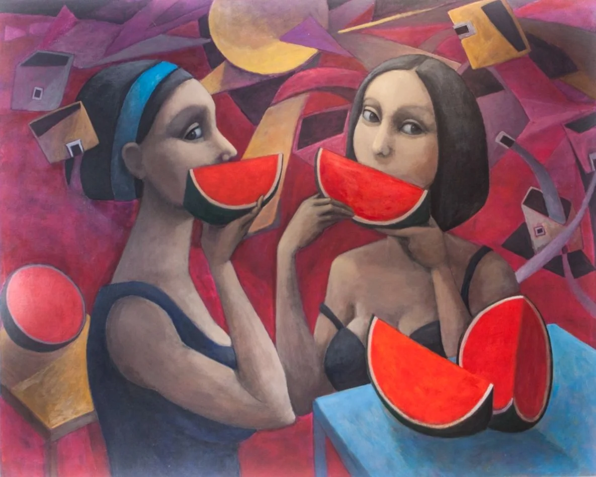 Women with Watermelons | Oil on Canvas | 80 x 100 cm | 4000 USD