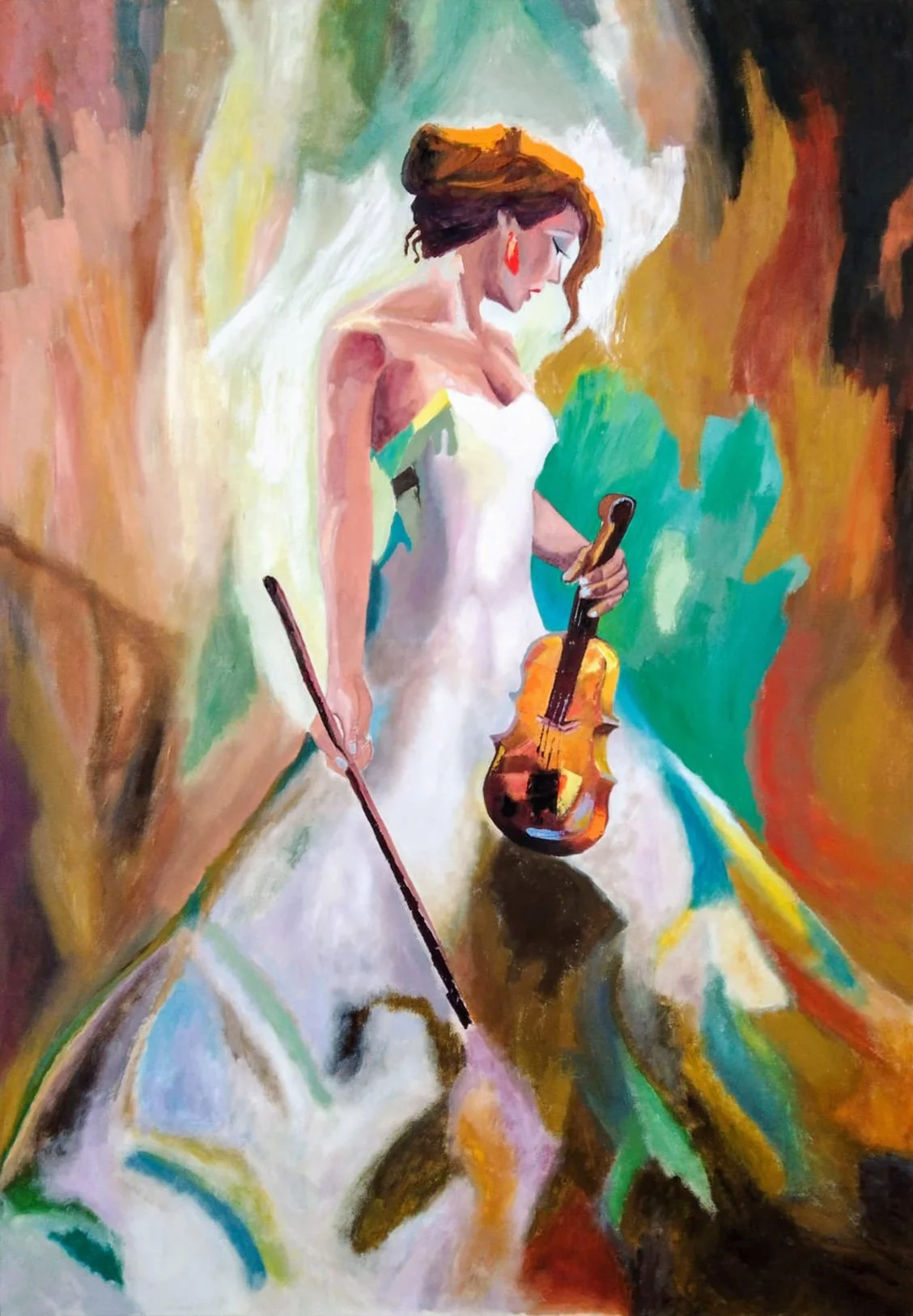 CORELLI - Female Violinist  
| Oil on Canvas  
| 130 x 90 cm 