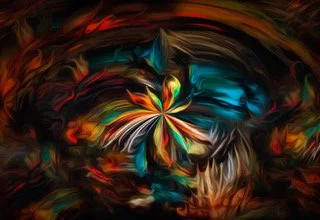 Venus Flowers | Painting on Recycled CD + Digital Manipulation in Photoshop | 100 USD