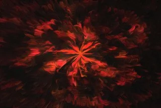 Flower of Mars | Painting on Recycled CD + Digital Manipulation in Photoshop | 100 USD