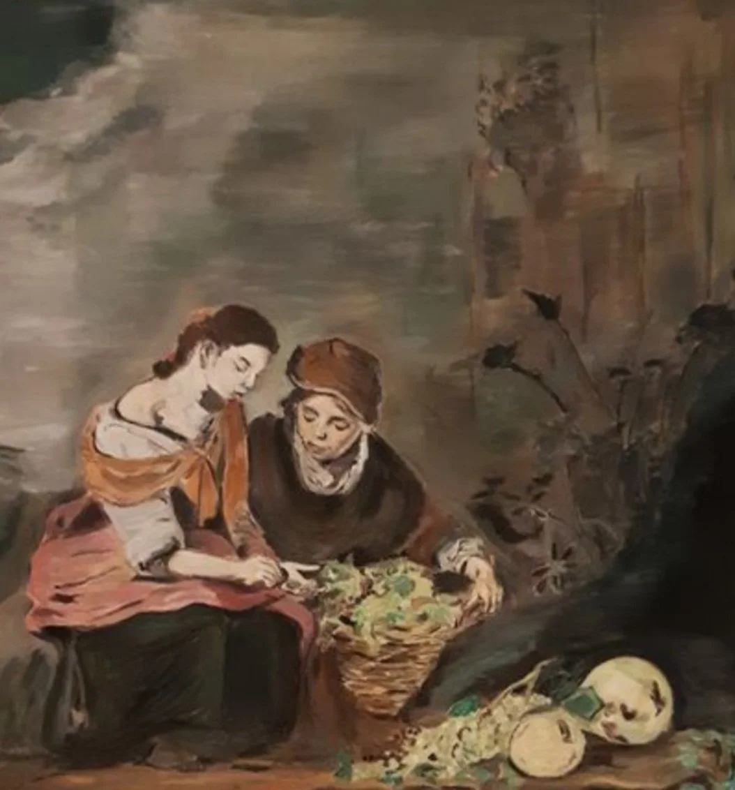 The Fruit Seller Girl  
| Oil on Canvas  
| 55 x 55 cm