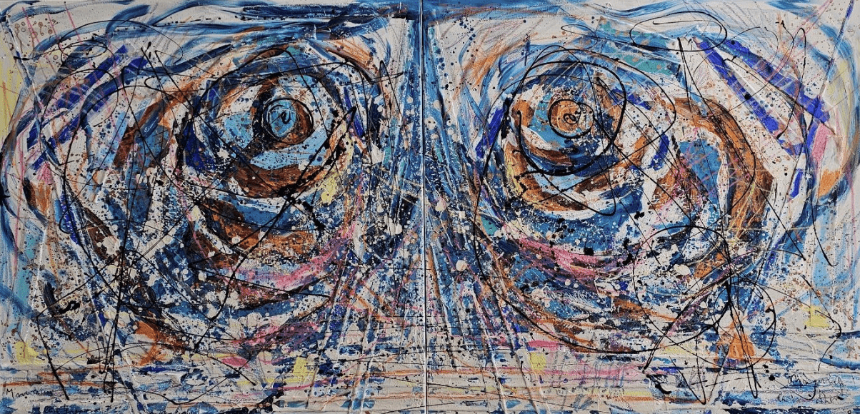 We mirror each other  
| 100 x 200 cm  
| Mixed Media on Canvas