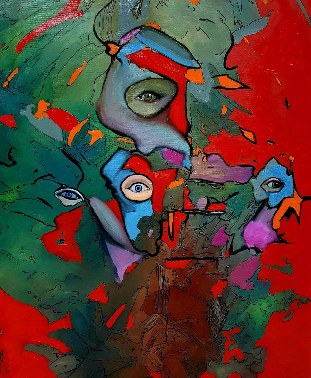 Watching the dream! | Oil on Linen | 90 × 55 cm | 140 USD