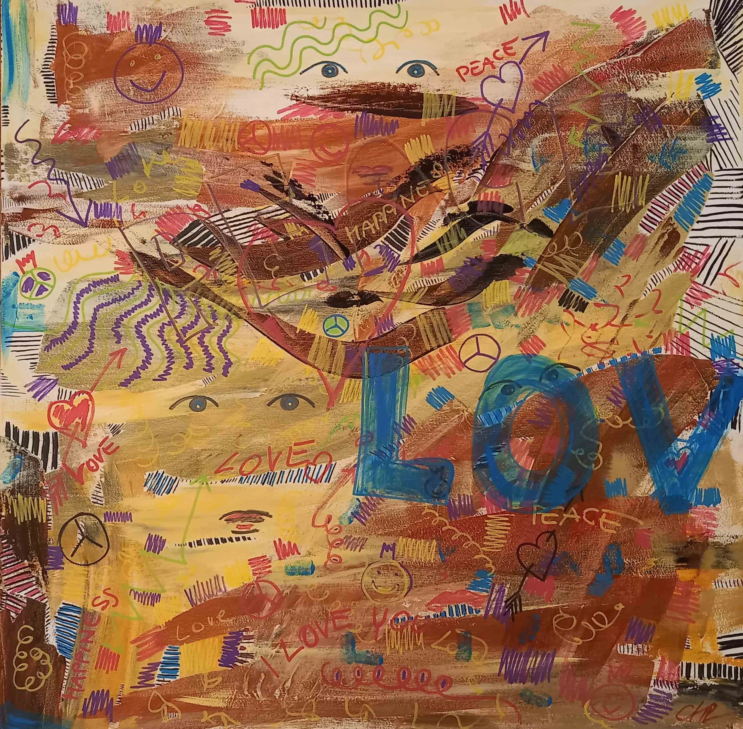ARTword: LOVE  
| Mixed Media on Canvas  
| 70 x 70 cm